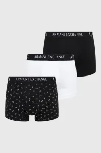 Boxerky Armani Exchange 3-pak pánske, čierna farba #8451001