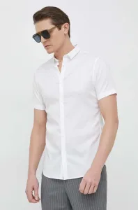 Košeľa Armani Exchange pánska, biela farba, regular, s klasickým golierom #8676196