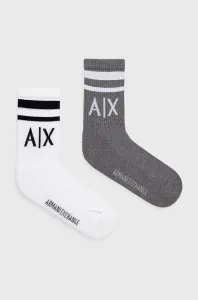 Ponožky Armani Exchange (2-pack) pánske, biela farba