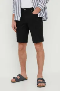 Rifľové krátke nohavice Armani Exchange pánske, čierna farba
