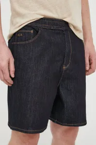 Rifľové krátke nohavice Armani Exchange pánske, tmavomodrá farba #8729185