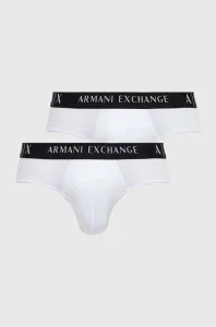 Slipy Armani Exchange 2-pak pánske, biela farba #8922045
