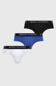 Slipy Armani Exchange 3-pak pánske, biela farba