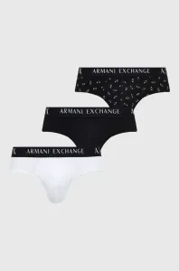 Slipy Armani Exchange 3-pak pánske, čierna farba #8464783