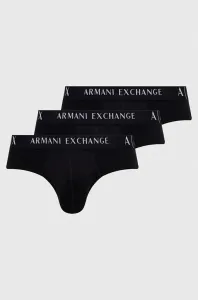 Slipy Armani Exchange 3-pak pánske, čierna farba #8177542