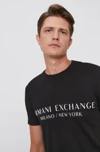 Tričko Armani Exchange pánske, čierna farba, s potlačou, 8NZT72 Z8H4Z NOS
