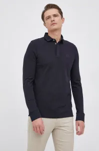 Tričko s dlhým rukávom Armani Exchange pánske, tmavomodrá farba, jednofarebné #185054