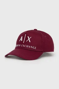 Bavlnená čiapka Armani Exchange bordová farba, s nášivkou, 954039 CC513 NOS