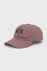 Bavlnená čiapka Armani Exchange fialová farba, s nášivkou, 954039 CC513 NOS