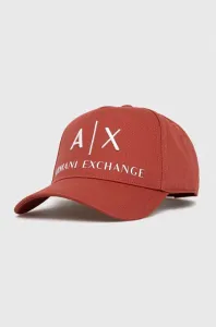 Bavlnená čiapka Armani Exchange oranžová farba, s nášivkou, 954039 CC513 NOS