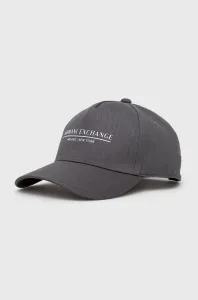 Bavlnená čiapka Armani Exchange šedá farba, s potlačou #257999