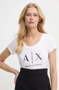 Bavlnené tričko Armani Exchange dámske, biela farba, 8NYT70 YJ16Z NOS #156284