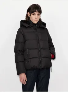 Páperová bunda Armani Exchange dámska, čierna farba, zimná