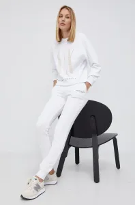 Bavlnená mikina Armani Exchange dámska, biela farba, s nášivkou #175808
