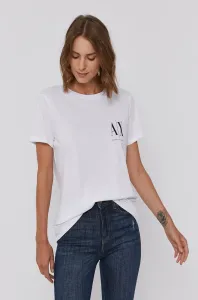 Bavlnené tričko Armani Exchange biela farba