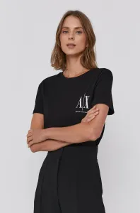 Bavlnené tričko Armani Exchange čierna farba,