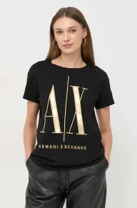 Bavlnené tričko Armani Exchange čierna farba #8676577