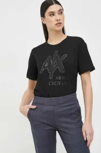 Bavlnené tričko Armani Exchange čierna farba #7526782