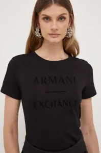Bavlnené tričko Armani Exchange čierna farba #8764922