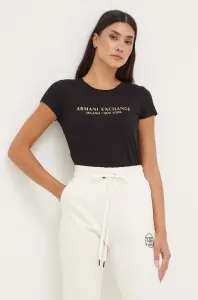 Bavlnené tričko Armani Exchange čierna farba #8753280