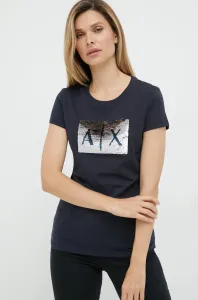 Bavlnené tričko Armani Exchange tmavomodrá farba, #8847590