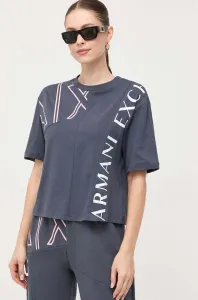 Bavlnené tričko Armani Exchange tmavomodrá farba #8742154