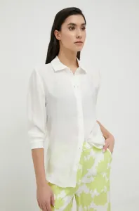 Košeľa Armani Exchange dámska, biela farba, regular, s klasickým golierom #6888256