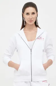 Mikina Armani Exchange dámska, biela farba, s kapucňou, jednofarebná #8589198