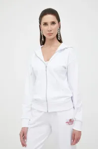 Mikina Armani Exchange dámska, biela farba, s kapucňou, jednofarebná #8835315