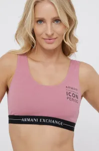 Podprsenka Armani Exchange ružová farba, bavlnená, jednofarebná