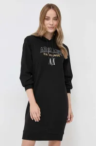 Šaty Armani Exchange čierna farba, mini, rovný strih #8764839