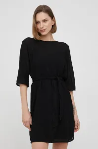 Šaty Armani Exchange čierna farba, mini, rovný strih #226026