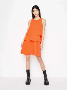 Šaty Armani Exchange oranžová farba, mini, rovný strih