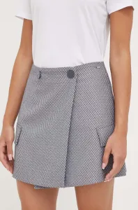 Sukňa Armani Exchange šedá farba, mini, puzdrová
