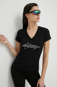Tričko Armani Exchange dámsky, čierna farba