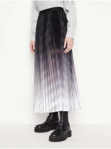 White-black pleated midi skirt Armani Exchange - Women #664241