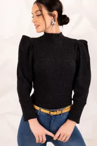 armonika Women's Black Watermelon Sleeve Knitwear Sweater #6251786