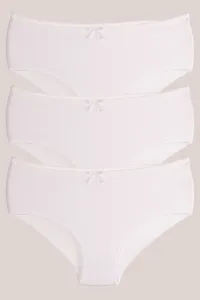 armonika Women's White Cotton Lycra High Waist Bato Panties 3 Pack