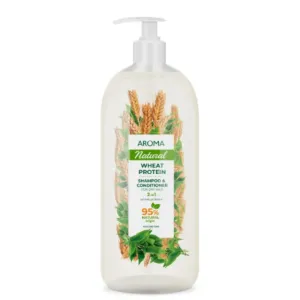 Šampón a kondicionér 2 v 1 na suché vlasy Pšeničný proteín Aroma s pumpičkou 900 ml