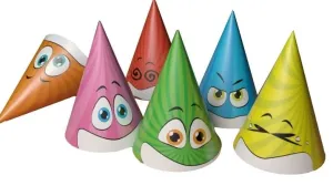 Veselé párty klobúky - rôzne farby 6 ks v balení - Arpex