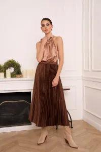Hnedá plisovaná sukňa Lima #8729826