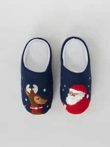 Modré papuče Santa #1552323