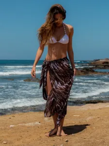 Hnedá vzorovaná plážová sukňa Diani #6802096