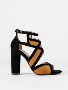 Čierno-hnedé sandále Tina #8448709