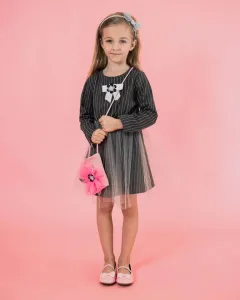 Pásikové detské šaty s kabelkou #1550944
