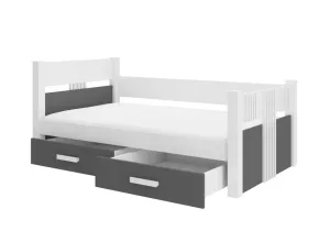 ArtAdrk Jednolôžková posteľ BIBI | 80 x 180 cm Farba: Biela / antracit #8192472