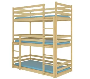 Expedo Detská poschodová posteľ TEDROS + 3x matrac, 80x180, borovica