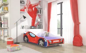 NABBI Sland detská posteľ s matracom 80x160 cm červená / biela