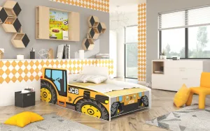 ArtAdrk Detská auto posteľ TRACTOR Farba: Žltá, Prevedenie: 70 x 140 cm #8792581