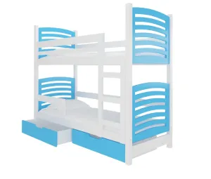 ArtAdrk Detská poschodová posteľ OSUNA Farba: biela / modrá